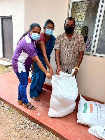 A donation of rice for elderly and disabled homes in Homagama